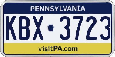 PA license plate KBX3723