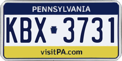 PA license plate KBX3731