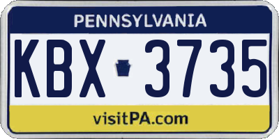 PA license plate KBX3735
