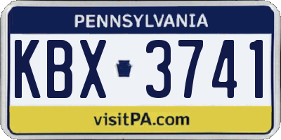 PA license plate KBX3741
