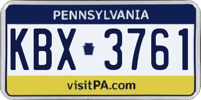 PA license plate KBX3761