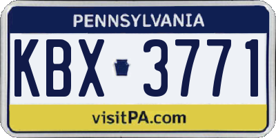 PA license plate KBX3771