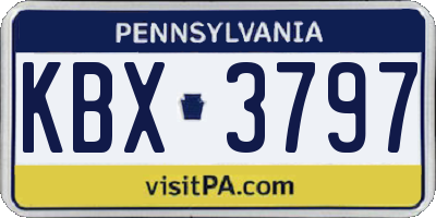 PA license plate KBX3797