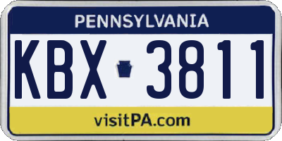 PA license plate KBX3811