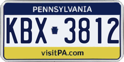 PA license plate KBX3812