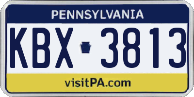 PA license plate KBX3813