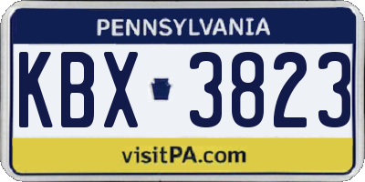 PA license plate KBX3823