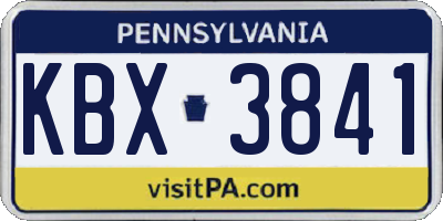PA license plate KBX3841