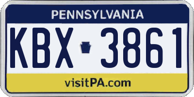 PA license plate KBX3861