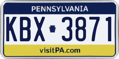 PA license plate KBX3871