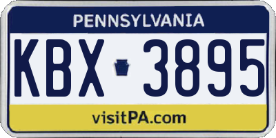 PA license plate KBX3895