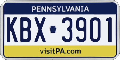 PA license plate KBX3901
