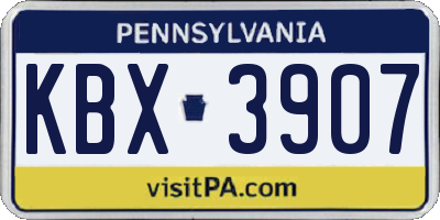 PA license plate KBX3907