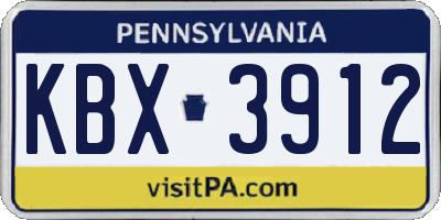 PA license plate KBX3912
