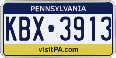 PA license plate KBX3913