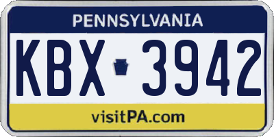 PA license plate KBX3942
