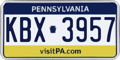 PA license plate KBX3957