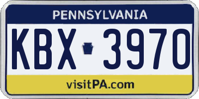 PA license plate KBX3970