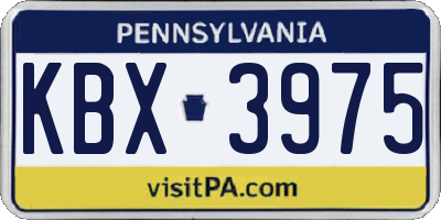 PA license plate KBX3975