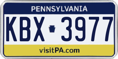 PA license plate KBX3977
