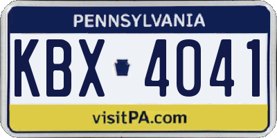 PA license plate KBX4041