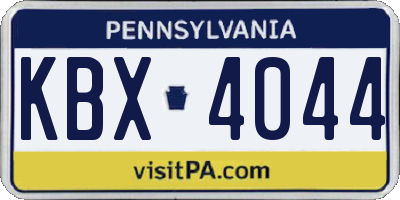 PA license plate KBX4044