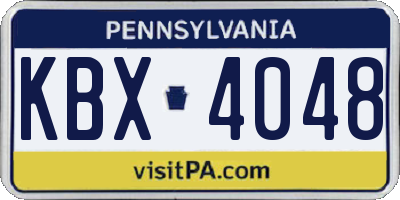 PA license plate KBX4048