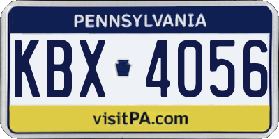 PA license plate KBX4056
