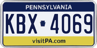 PA license plate KBX4069