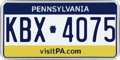 PA license plate KBX4075