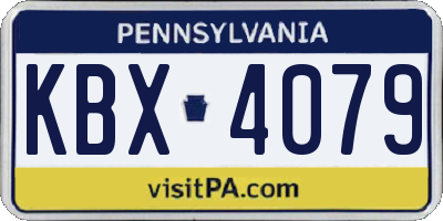 PA license plate KBX4079