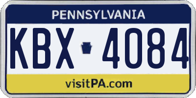 PA license plate KBX4084
