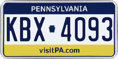 PA license plate KBX4093