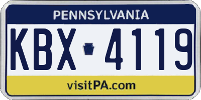 PA license plate KBX4119