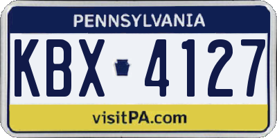 PA license plate KBX4127