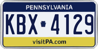 PA license plate KBX4129