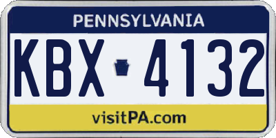 PA license plate KBX4132