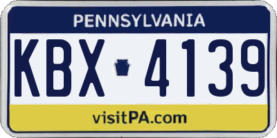 PA license plate KBX4139