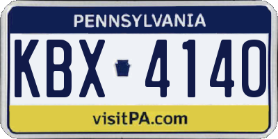 PA license plate KBX4140