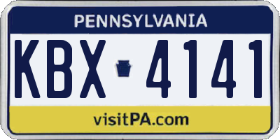 PA license plate KBX4141
