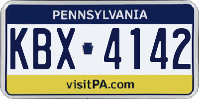 PA license plate KBX4142