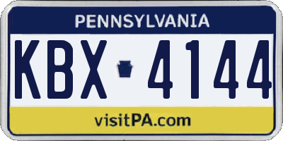 PA license plate KBX4144