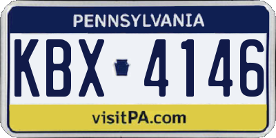 PA license plate KBX4146