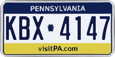 PA license plate KBX4147