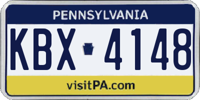 PA license plate KBX4148