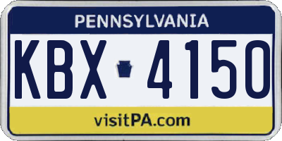 PA license plate KBX4150