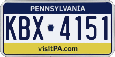 PA license plate KBX4151