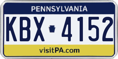 PA license plate KBX4152