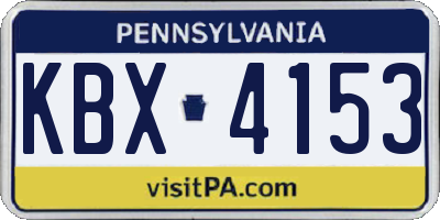 PA license plate KBX4153