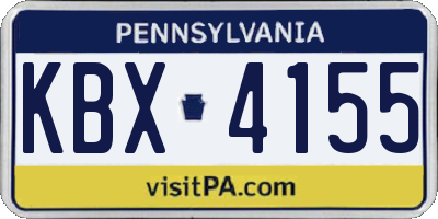 PA license plate KBX4155